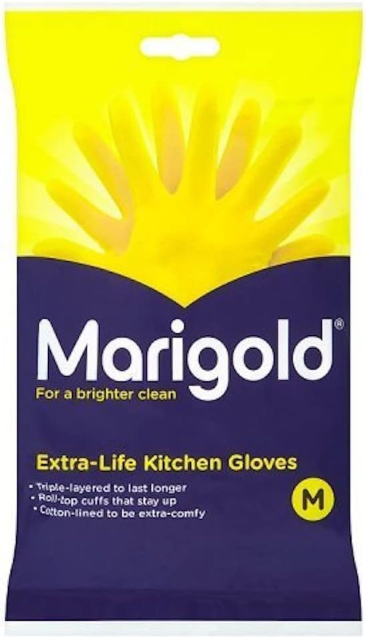 Marigold Kitchen Gloves Extra Life For A Brighter Clean Medium Size | Daily Supplies