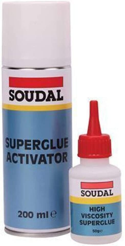 Soudal Superglue 50g + Activator Bonding Mitre Kit White 200ml | Daily Supplies