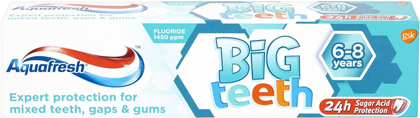 Aquafresh Big Teeth Toothpaste for Kids 6-8 Years 50ml | Daily Supplies