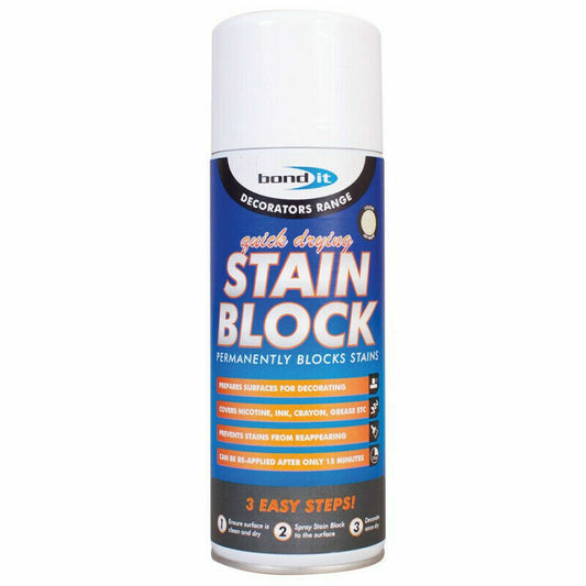 Bond It Decorators Range Stain Block Quick Drying White Spray 400ml | Daily Supplies