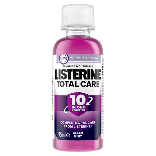 Listerine Total Care 10 in 1 Fluoride Mouthwash Clean Mint 95ml | Daily Supplies
