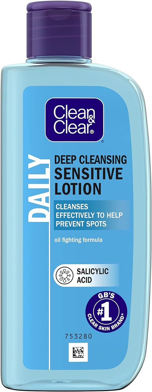 Clean & Clear Deep Cleansing Lotion for Sensitive Skin 200ml | Daily Supplies