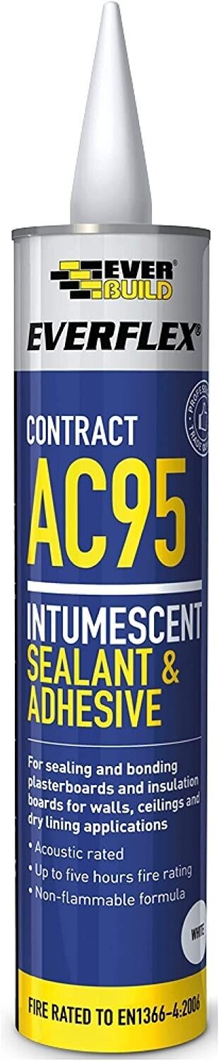 Everbuild Everflex AC95 Intumescent Sealant and Adhesive White 900ml | Daily Supplies
