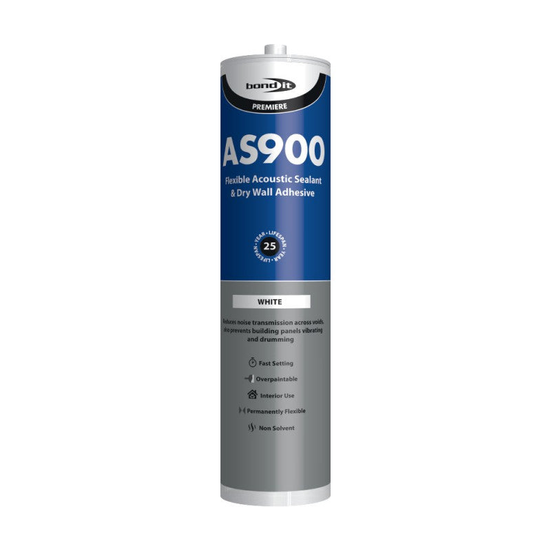 Bond It Premiere AS900 Flexible Acoustic White Sealant & Drywall Adhesive 900ml | Daily Supplies