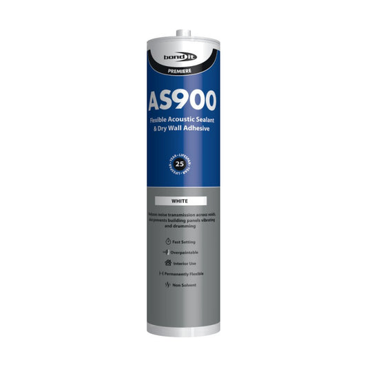 Bond It Premiere AS900 Flexible Acoustic White Sealant & Drywall Adhesive 900ml | Daily Supplies