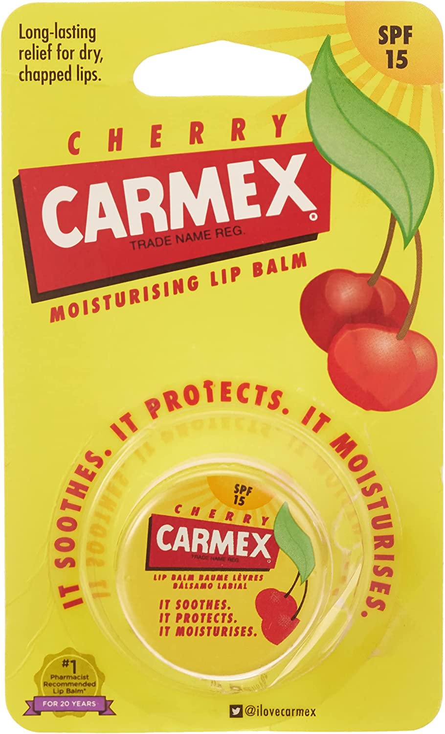 Carmex Cherry Long-Lasting Moisturising Lip Balm Pot SPF 15 7.5g | Daily Supplies