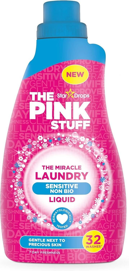 Stardrops The Pink Stuff Sensitive Non-Bio Laundry Liquid, 32 Washes 960 ml | Daily Supplies