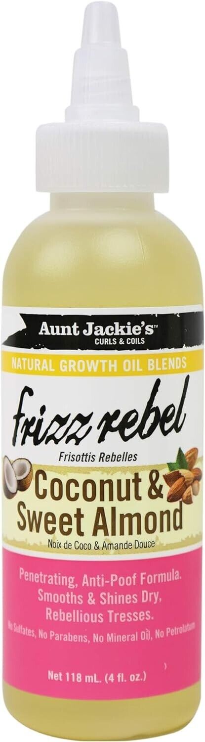 Aunt Jackies Natural Growth Oil Blends Frizz Rebel Coconut & Sweet Almond 118ml | Daily Supplies