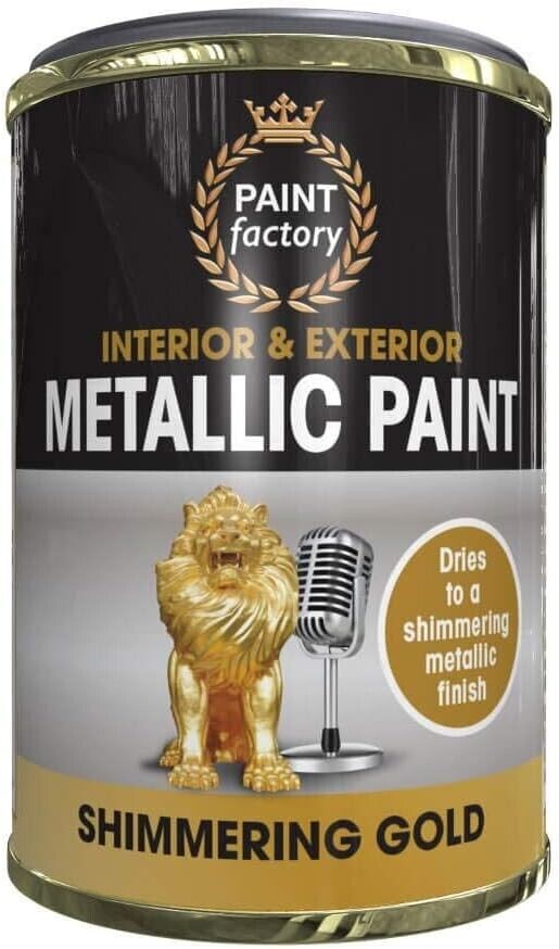 Paint Factory Metallic Paint Interior & Exterior Shimmering Gold 300ml | Daily Supplies