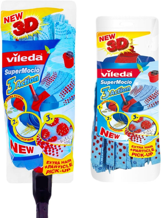 Vileda Supermocio 3 Action Mop with Head Foc Blue | Daily Supplies