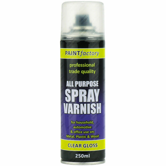 Paint Factory Clear Gloss Varnish Spray Can 250ml | Daily Supplies