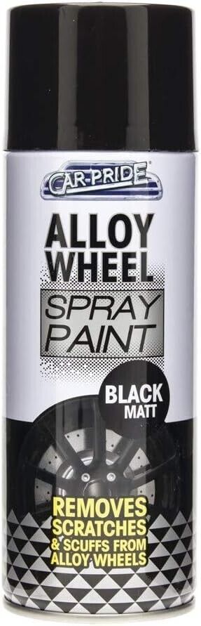 Car Pride High-Grade Car Alloy Wheel Matt Black Aerosol Spray Paint 400ml | Daily Supplies