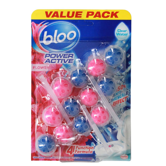 Bloo Power Active Toilet Rim Block Fresh Flowers Pack of 3 | Daily Supplies