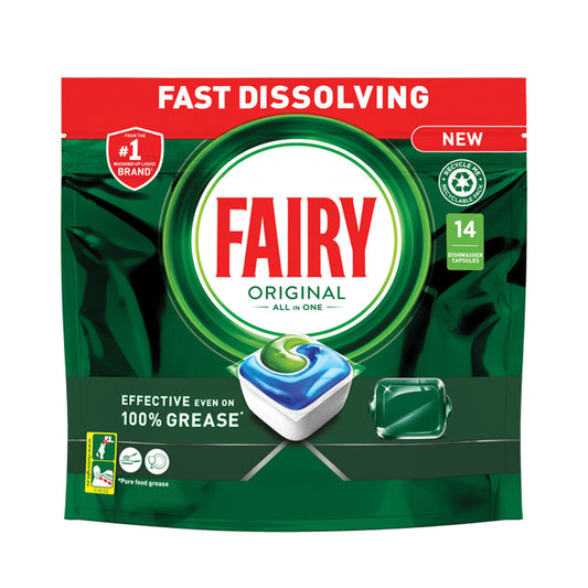 Fairy Original All-In-One Dishwasher Tablets 14 Capsules | Daily Supplies