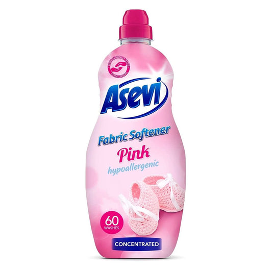 Asevi Pink Fabric Softener Laundry Conditioner Liquid 60 Washes 1.5L | Daily Supplies