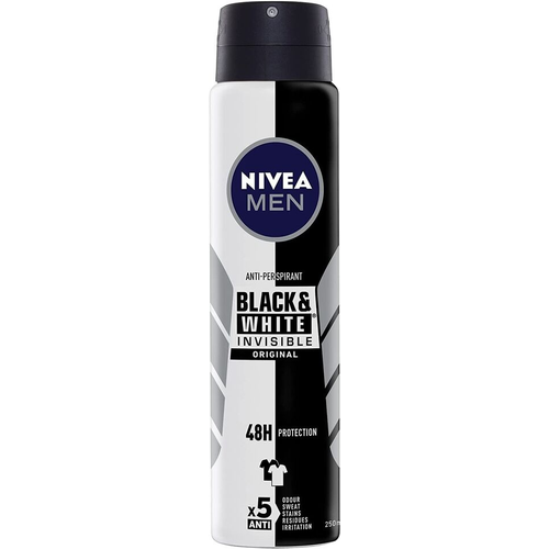 Nivea Men Anti-Perspirant Deodorant Black & White Invisible Original 250ml | Daily Supplies