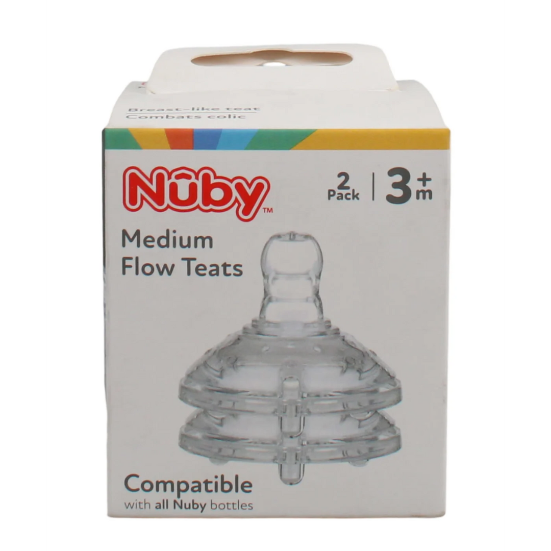 Nuby Medium Flow Anti-Colic Bottle Teats 2pk | Daily Supplies