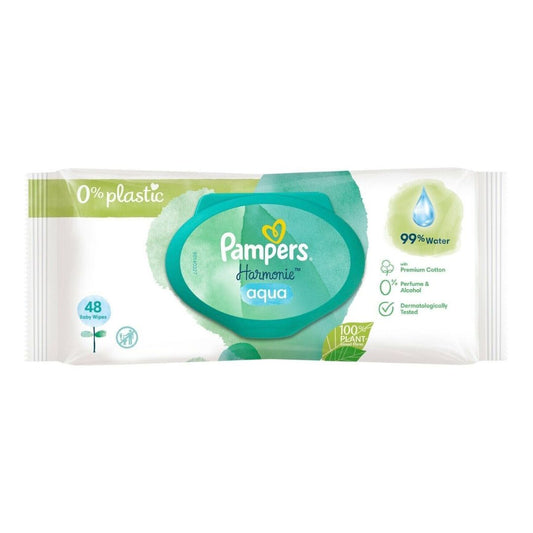 Pampers Harmonie Aqua Baby Water Wipes 48's | Daily Supplies