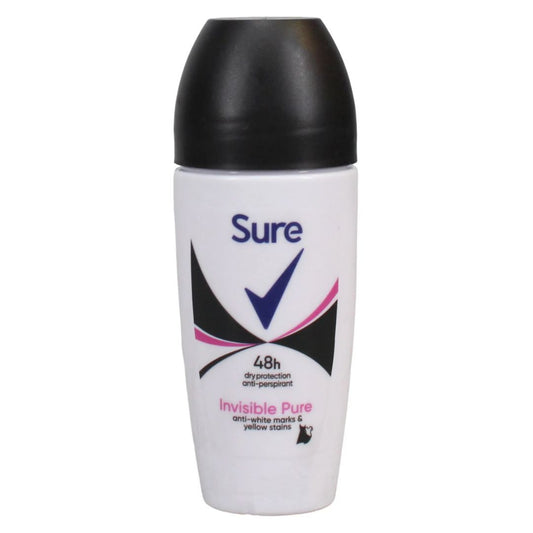 Sure Roll On Anti Perspirant Invisible Pure For Women 48 Hour 50ml | Daily Supplies
