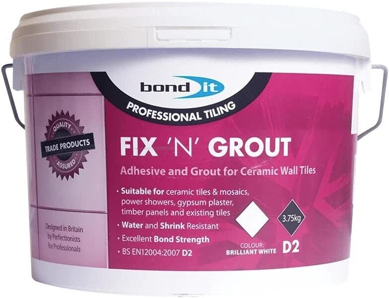 Bond It Professional Fix N Grout Adhesive For Ceramic Wall Tiles 3.75kg | Daily Supplies