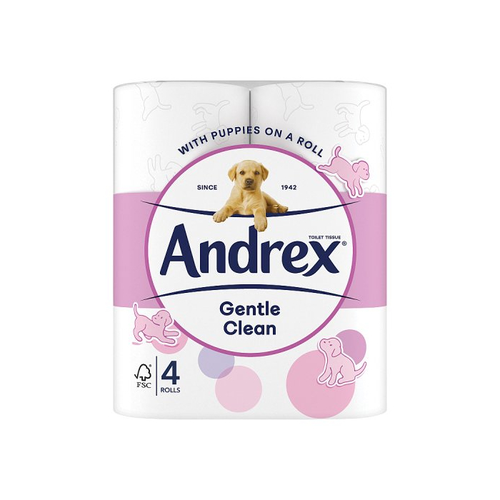 Andrex Gentle Clean Toilet Tissue Roll - 4 Rolls Pack | Daily Supplies