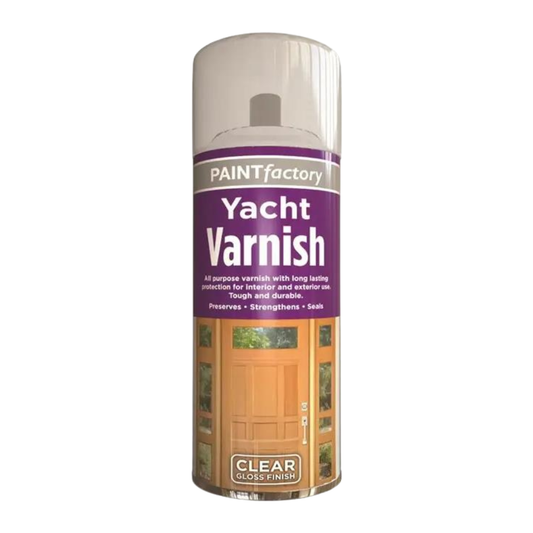 Paint Factory All Purpose Waterproof Varnish Spray Clear Yacht 250ml | Daily Supplies