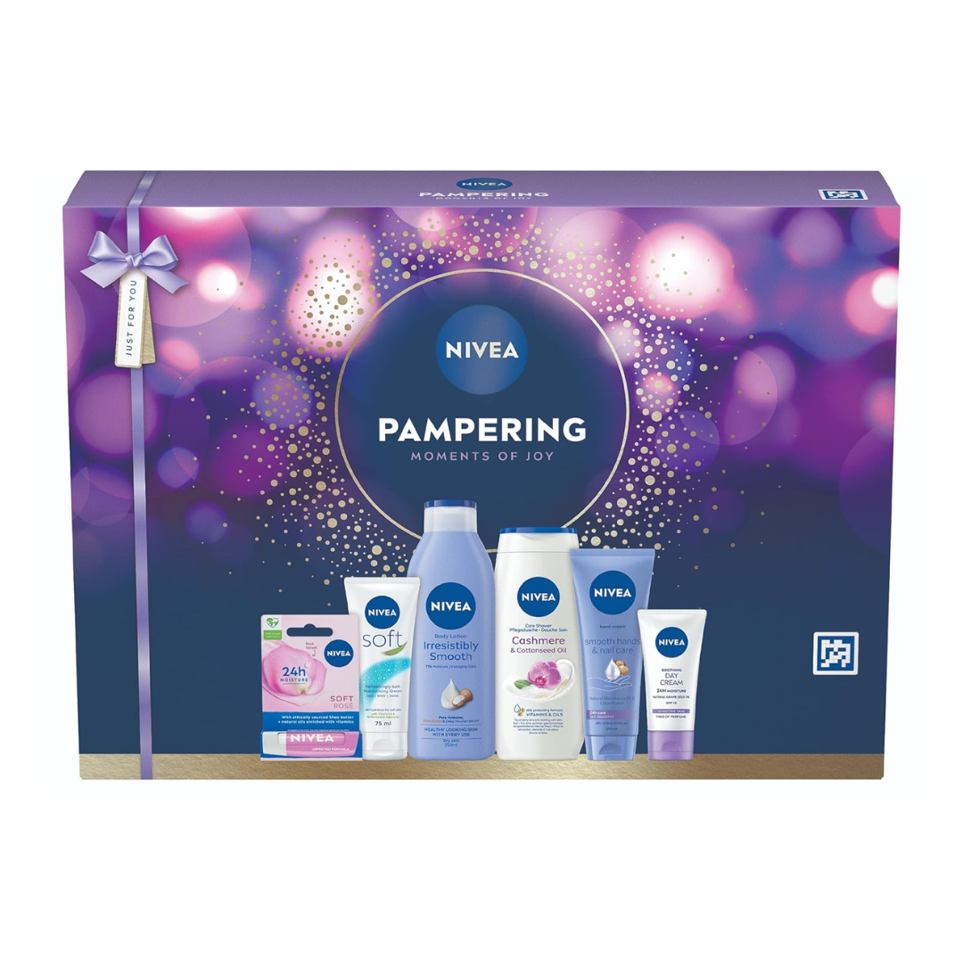 NIVEA Pampering Moments of Joy Gift Set Women’s Skincare Collection 6 Piece | Daily Supplies