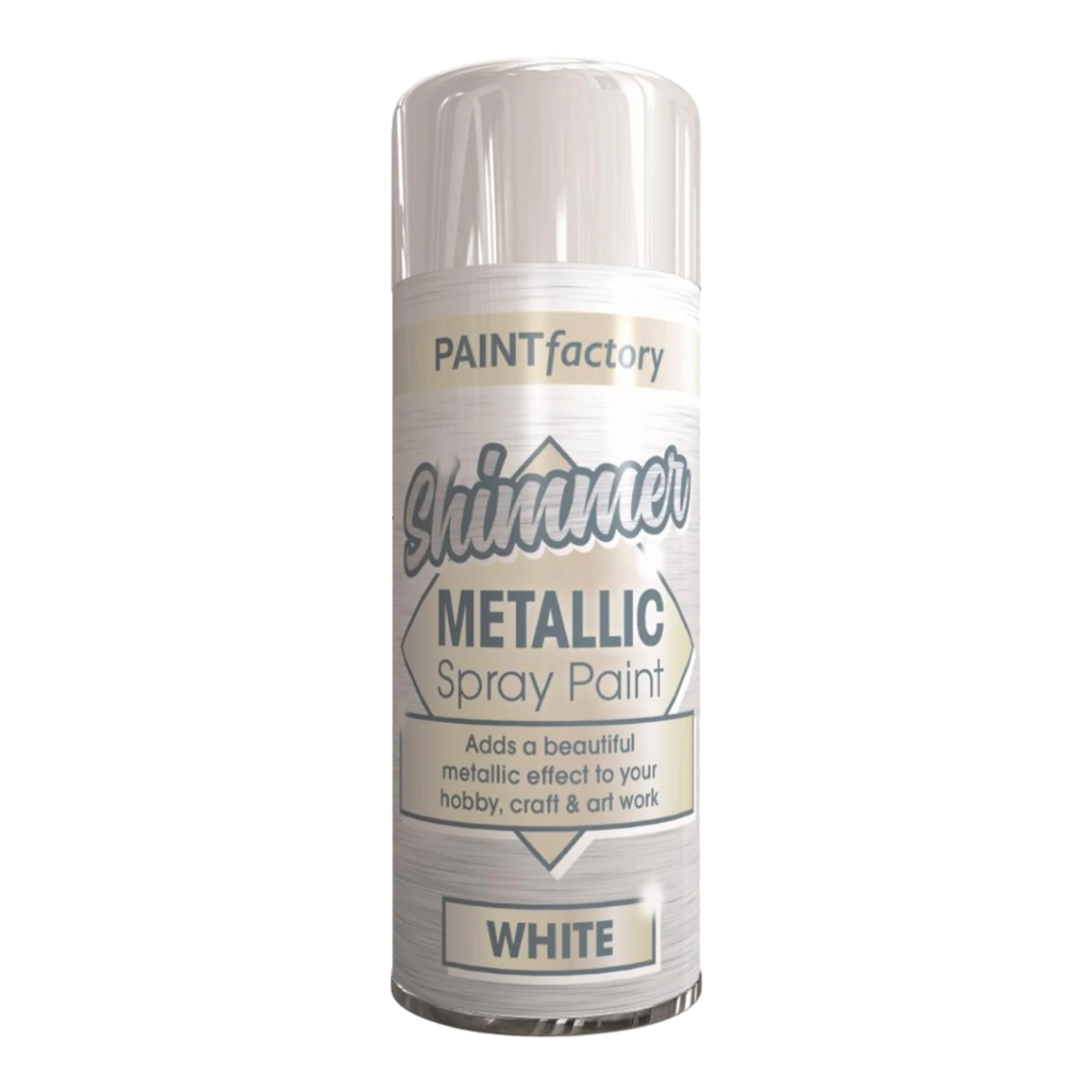 Paint Factory Interior Exterior Metallic Spray Dazzling White Paint Gloss 200ml | Daily Supplies