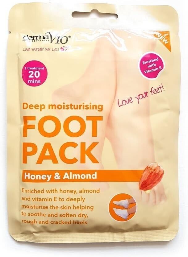 Derma V10 Deep Moisturising Foot Pack Honey & Almond | Daily Supplies
