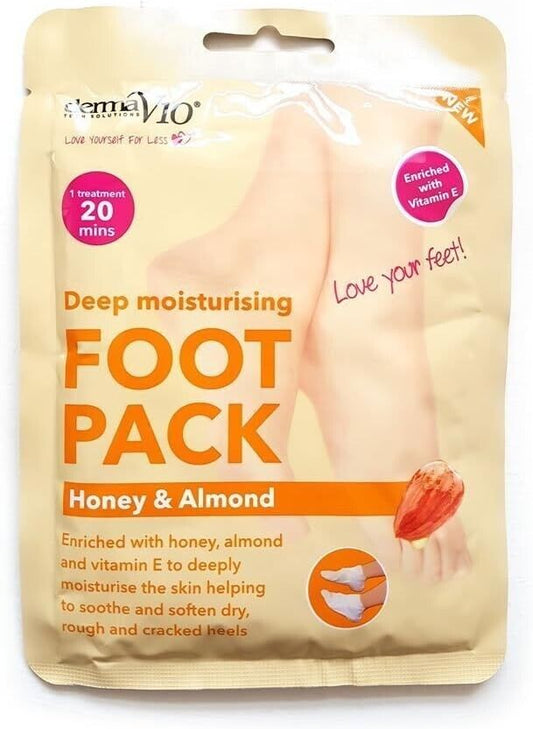 Derma V10 Deep Moisturising Foot Pack Honey & Almond | Daily Supplies