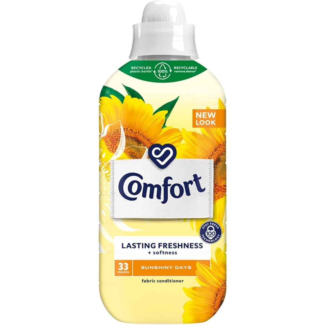 Comfort Sunshiny Days Fabric Conditioner Lasting Freshness + Softness 33 Washes 990ml | Daily Supplies