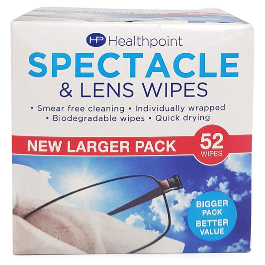 Healthpoint Spectacle and Lens Cleaning Wipes 52's | Daily Supplies