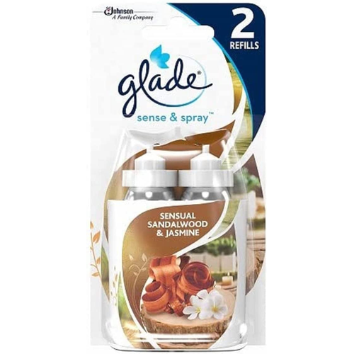 Glade Sense & Spray Twin Pack Sensual Sandalwood & Jasmine Refills, 2 x 18ml | Daily Supplies