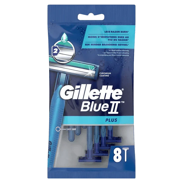 Gillette Blue II Plus Slalom Men's Disposable Razors 8 razors | Daily Supplies