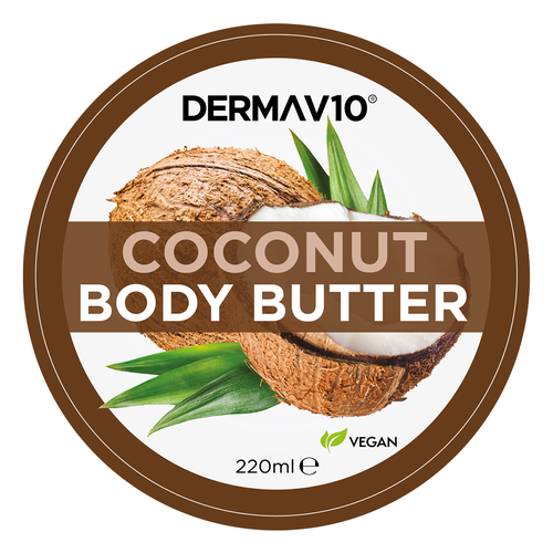 Derma V10 Coconut Body Butter Deep Moisturizing & Nourishment 220ml | Daily Supplies