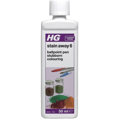 HG Stain Away 6, Removes Ballpoint Pen Ink, Stubborn Food & Colouring Marks 50ml | Daily Supplies
