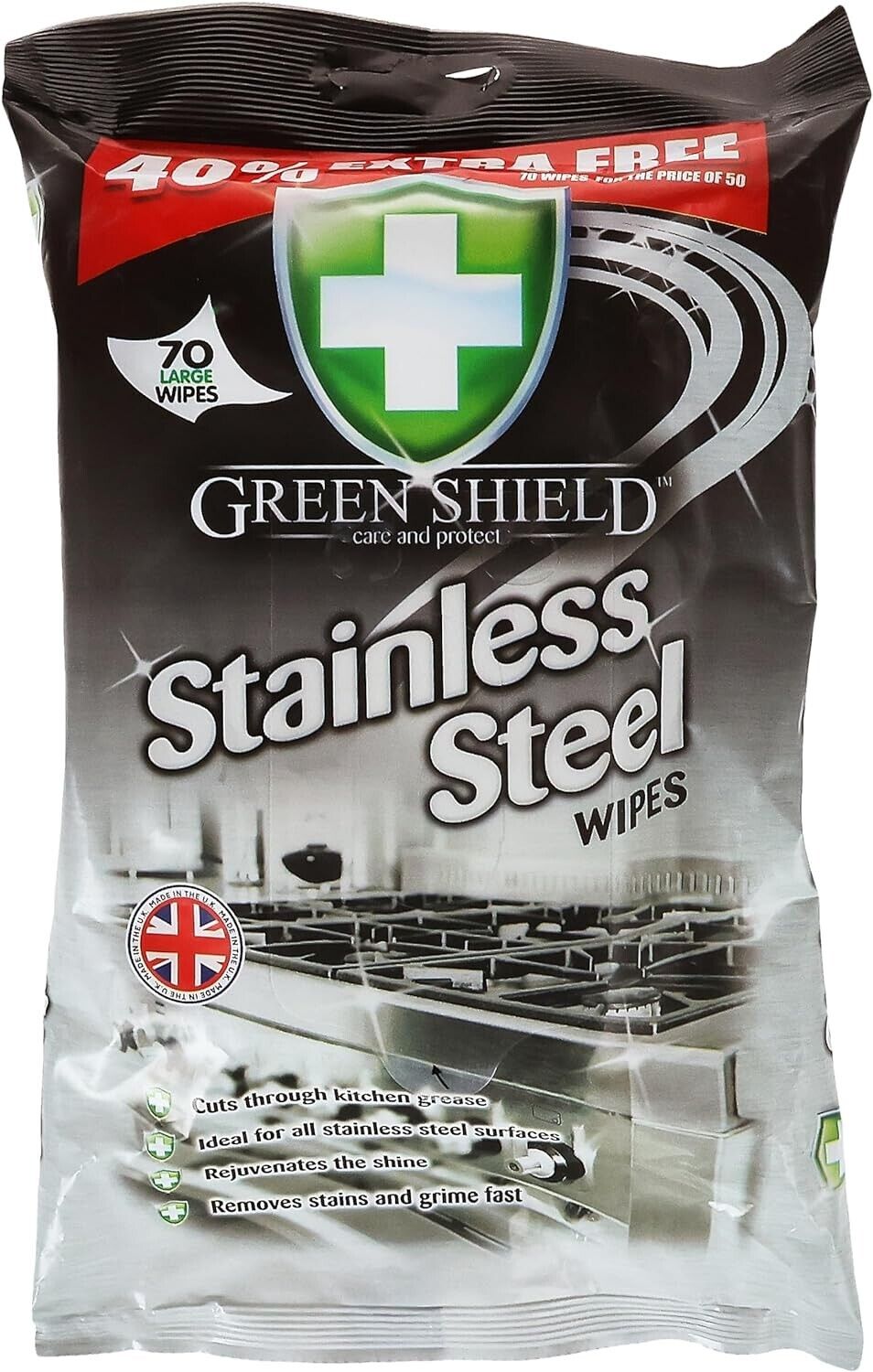 Greenshield Stainless Steel 70 Wipes | Daily Supplies