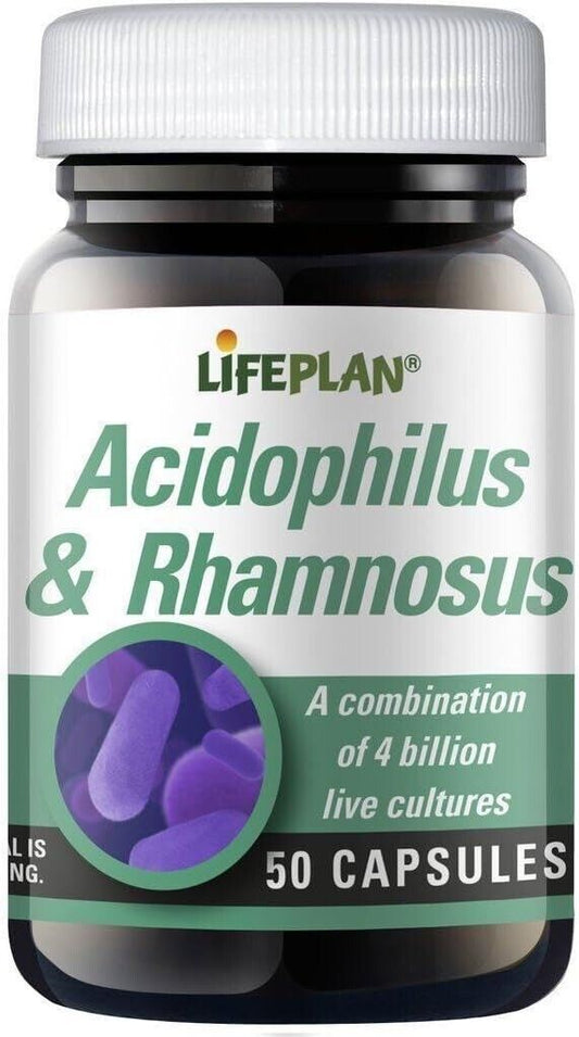 Lifeplan Acidophilus and Rhamnosus Vegicap 50 Capsules | Daily Supplies