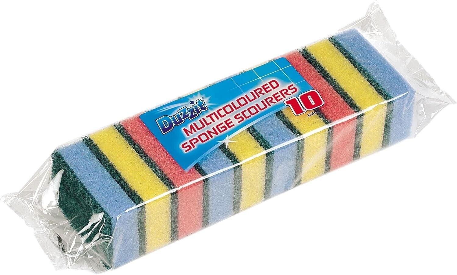 Duzzit Sponge Scourers Multicoloured 10 Pads | Daily Supplies