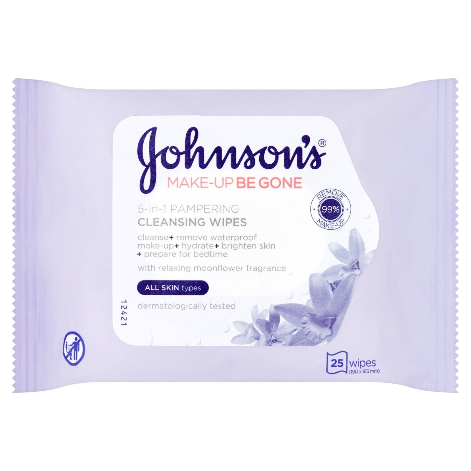 Johnson's Cleansing Wipes Make Up Be Gone 5 in 1 Pampering 25 Wipes | Daily Supplies
