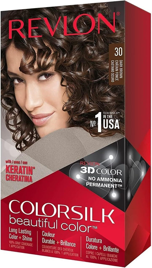 Revlon Colorsilk Hair Dye Permanent Dark Brown 30 | Daily Supplies