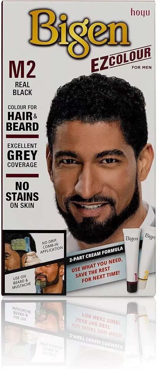 Bigen Men's EZ Color Hair & Beard Real Black M2, 1 Pack | Daily Supplies