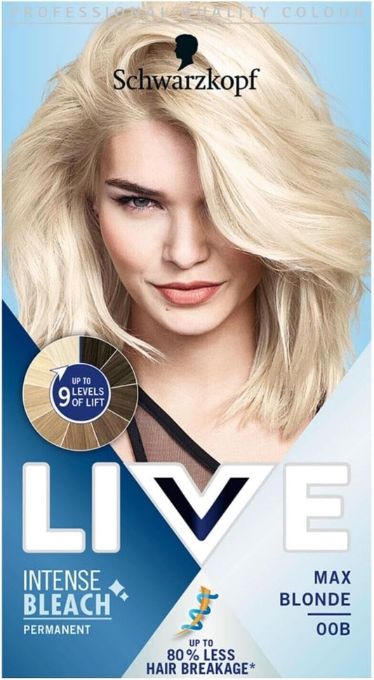 Schwarzkopf Hair Dye Intense Bleach Permanent Max Blonde 00B 60ml | Daily Supplies