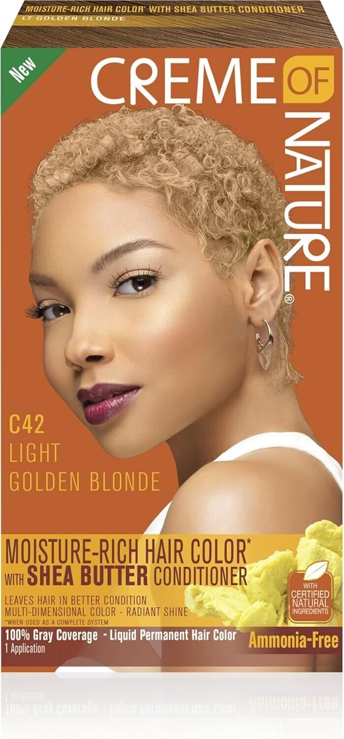 Creme Of Nature Hair Colour Moisture Rich Shea Butter Light Golden Blonde C42 | Daily Supplies