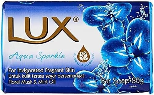 Lux Aqua Sparkle Fragrant Soap Bars with Floral Musk & Mint Oil 80g | Daily Supplies