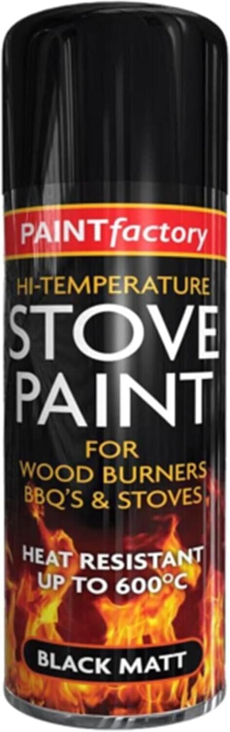 Paint Factory Stove Paint Heat Resistant Matt Black Spray 400ML | Daily Supplies