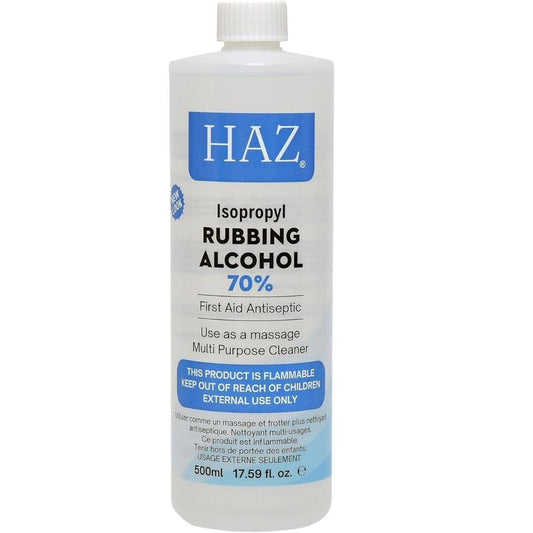 HAZ Isopropyl 70% Rubbing Alcohol First Aid Antiseptic Cleanser 500ml | Daily Supplies