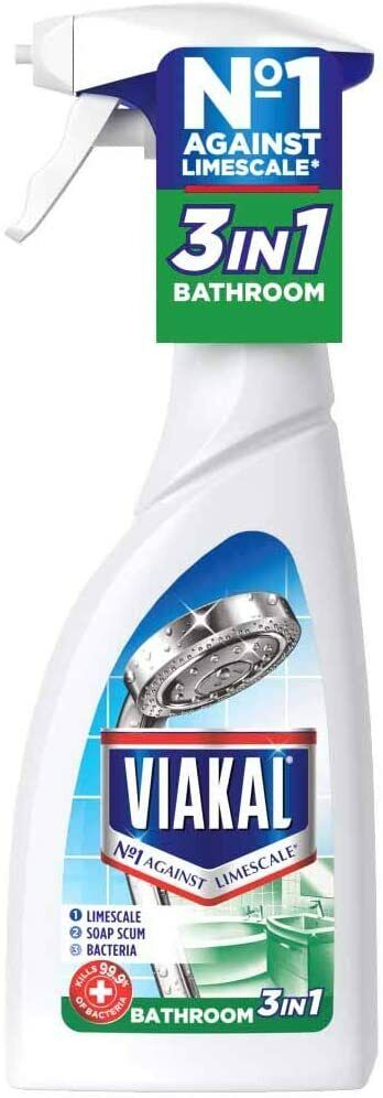 Viakal 3-in-1 Bathroom Limescale Remover Anti-Bacterial Spray 500ml | Daily Supplies