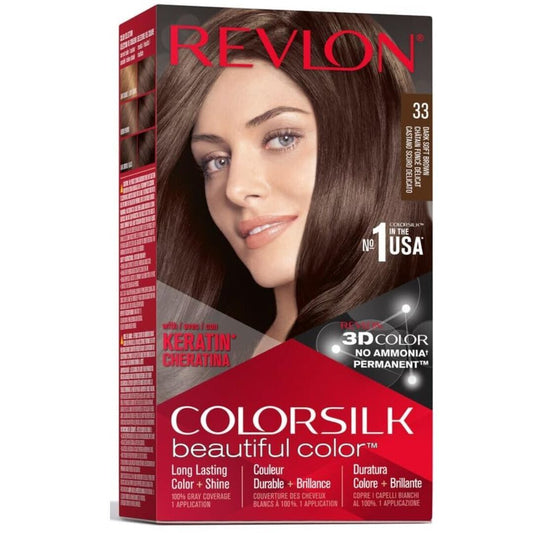 Revlon Colorsilk Hair Dye Permanent Dark Soft Brown 33 | Daily Supplies