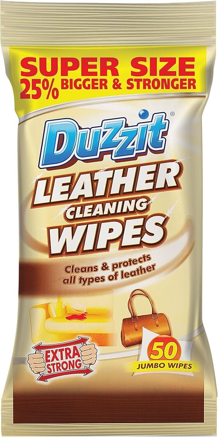 Duzzit Leather Cleaning Wipes Clean & Protect 50 Wipes | Daily Supplies
